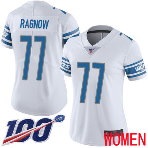 Detroit Lions Limited White Women Frank Ragnow Road Jersey NFL Football #77 100th Season Vapor Untouchable->women nfl jersey->Women Jersey